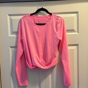 Lilly Pulitzer Bright Pink Long Sleeve Twist-Front Top